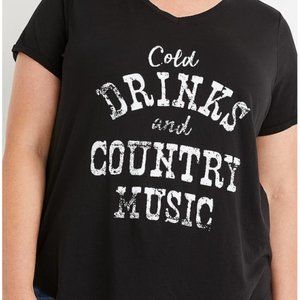 Maurices Plus Size Cold Drinks and Country Music Graphic Tee